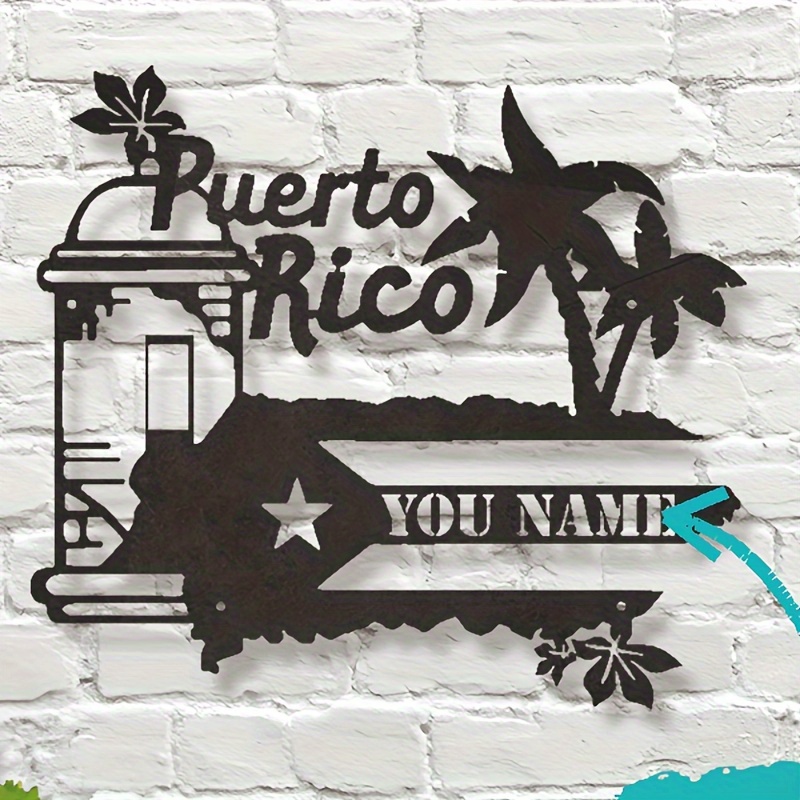 

Personalized Puerto Metal - Iron Name Plaque For Living Room & ' Room, Decor, No Power Needed, Puerto , Room Decor