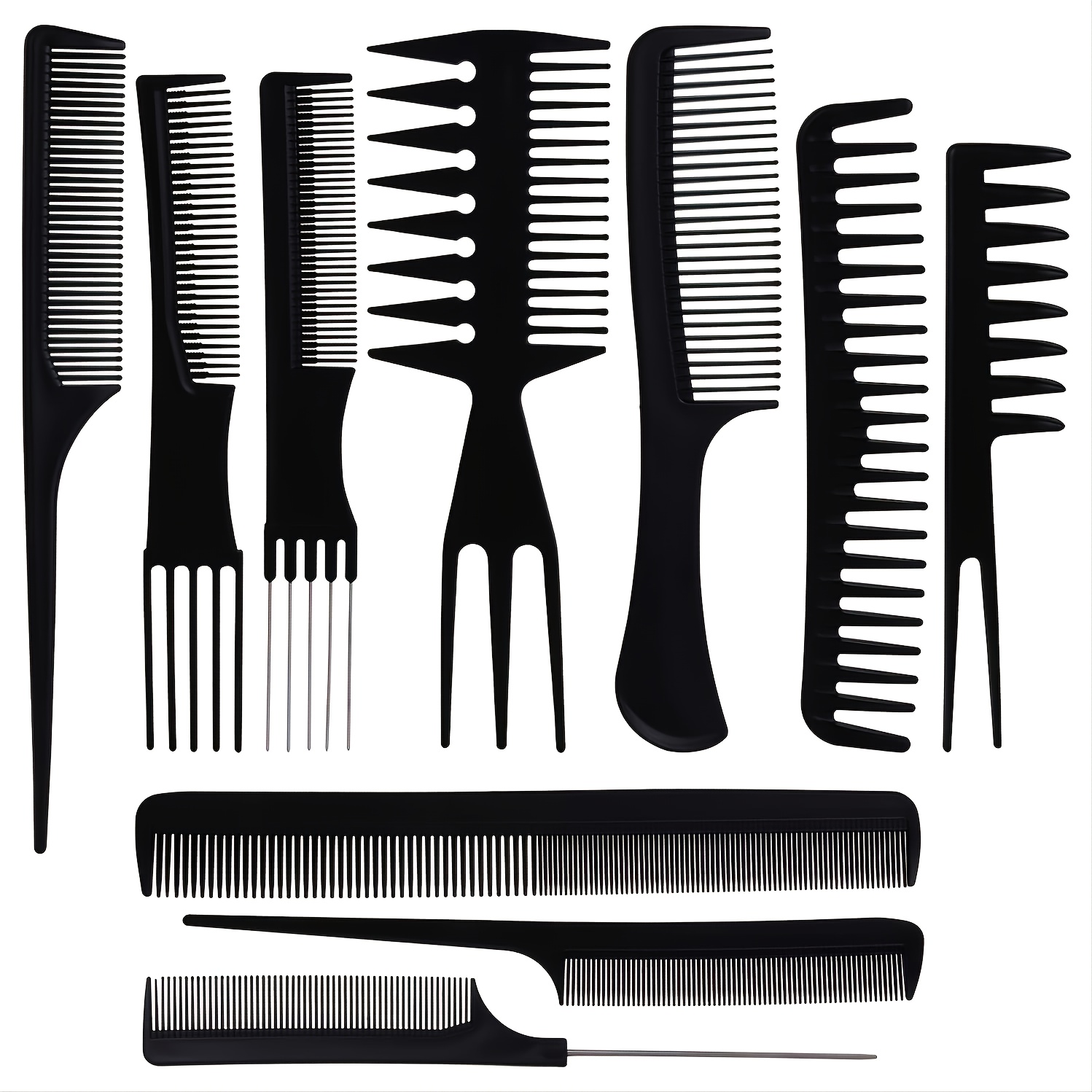 10PCS Professional Combs for Styling All Hair Types and Styles