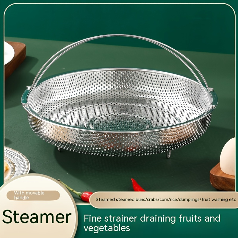 Steamer Basket for Instant Pot Accessories 6 qt or 8 quart - 2 Tier  Stackable Fine Mesh 304 Stainless Steel Strainer Basket - Silicone Handle 