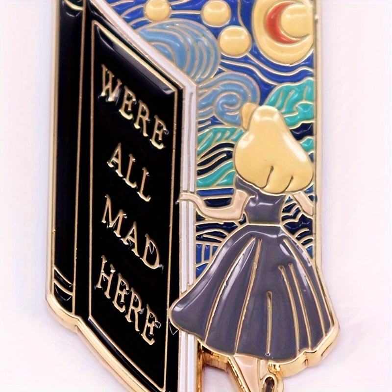 

Enamel Lapel Pin For Men, 'we're All Mad Here' Book And Women Design Pin For Men, Fashion Accessory For Backpack, Clothes, Hat
