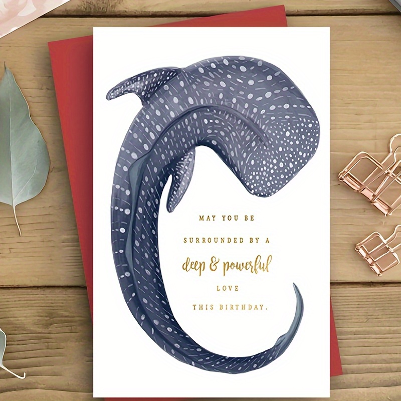 

Whale Greeting Card For Anyone – Elegant Wish – Paper, Envelope Included – Perfect Keepsake For Family & Friends – 1 Pack