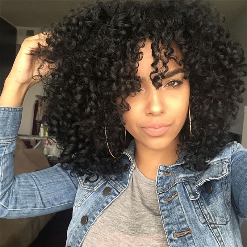 Black Medium Length Curly Hair Wig Full Headgear Women's Wigs | Shop On  Temu And Start Saving | Temu