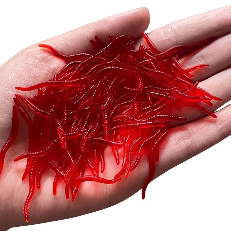 Realistic Red Worm Fishing Lure Soft Silicone Bait Lifelike - Temu