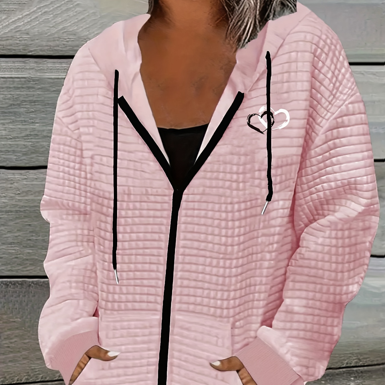 

Women' Zip Hoodie, Polyester, Letter Pattern, , Hooded Pullover For Autumn/winter