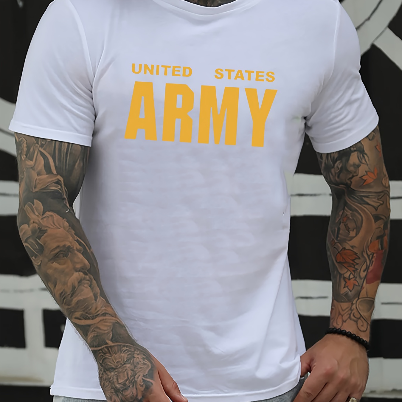 

United States Army Print T Shirt, Tees For Men, Casual Short Sleeve T-shirt For Summer