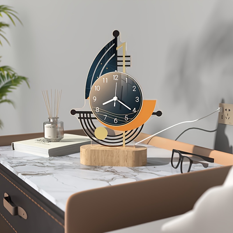 Reloj de mesa, reloj de mesa de plástico de estilo vintage, reloj de mesa  antiguo para el hogar, reloj despertador decorativo de escritorio (rojo