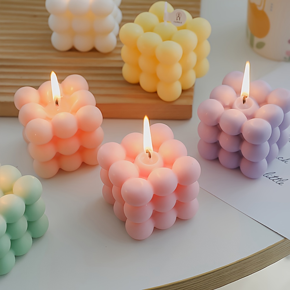 Bubble Candle - Cube Soy Wax Candles, Home Decor Candle, Scented Candle Set  2 Pieces, Home Use and Gifting