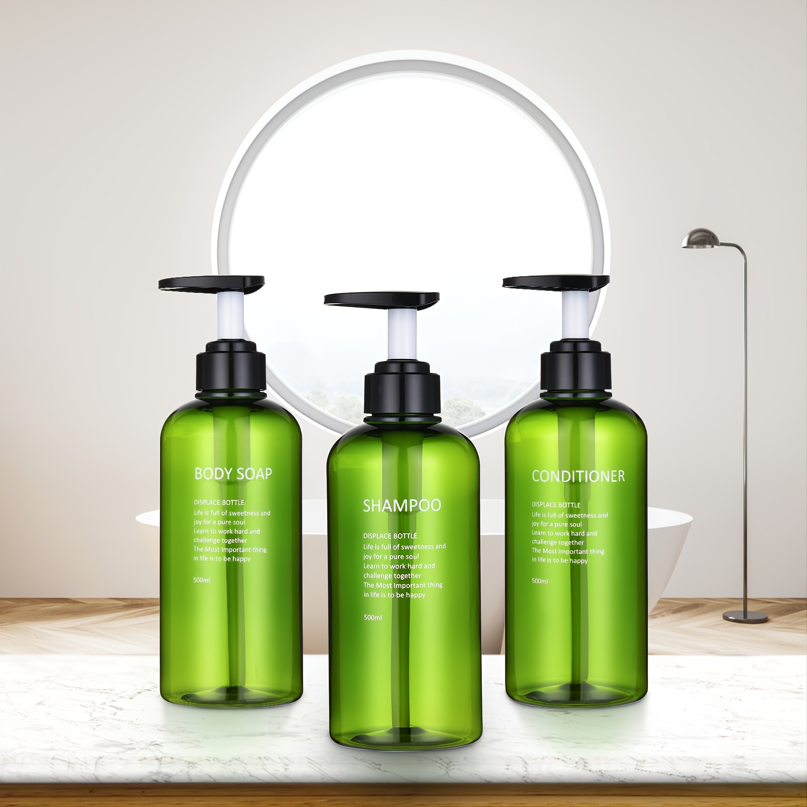 Reisefreundliches Shampoo Dusche Gel Spender klarer Behälter mit Pumpe