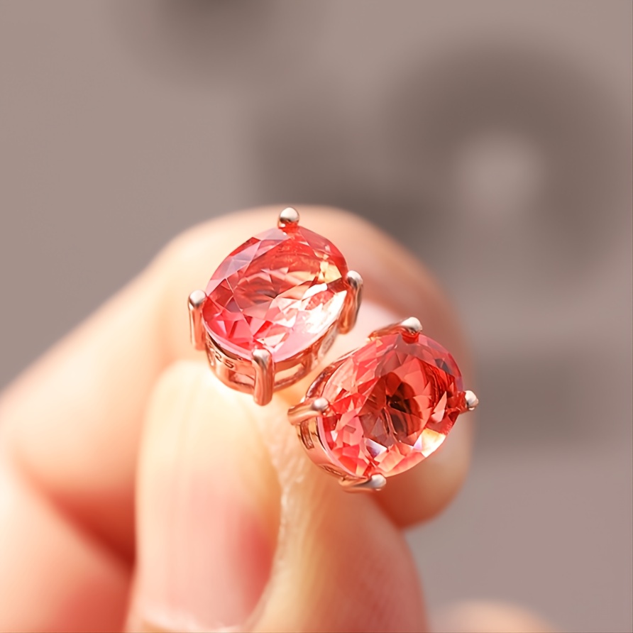 Peach sapphire hot sale stud earrings