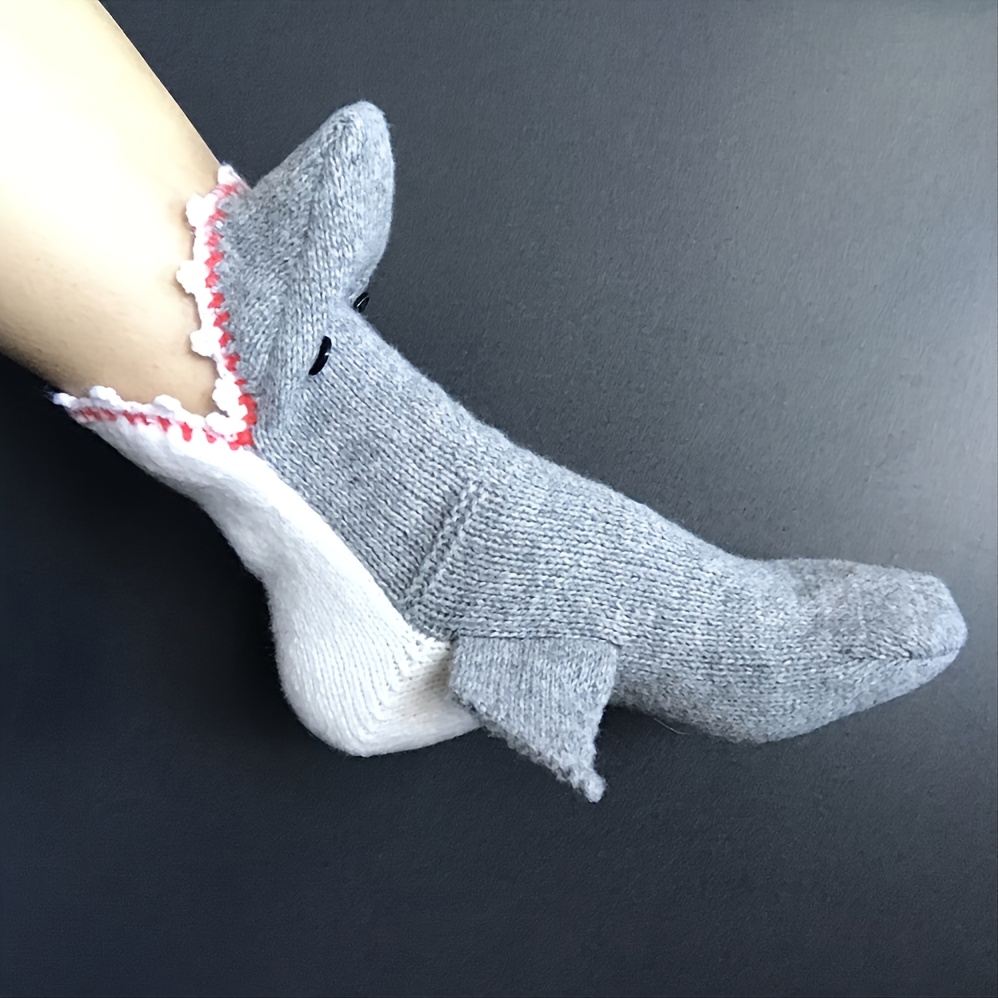 Fun Cozy Men's Shark Novelty Socks Autumn Winter - Temu
