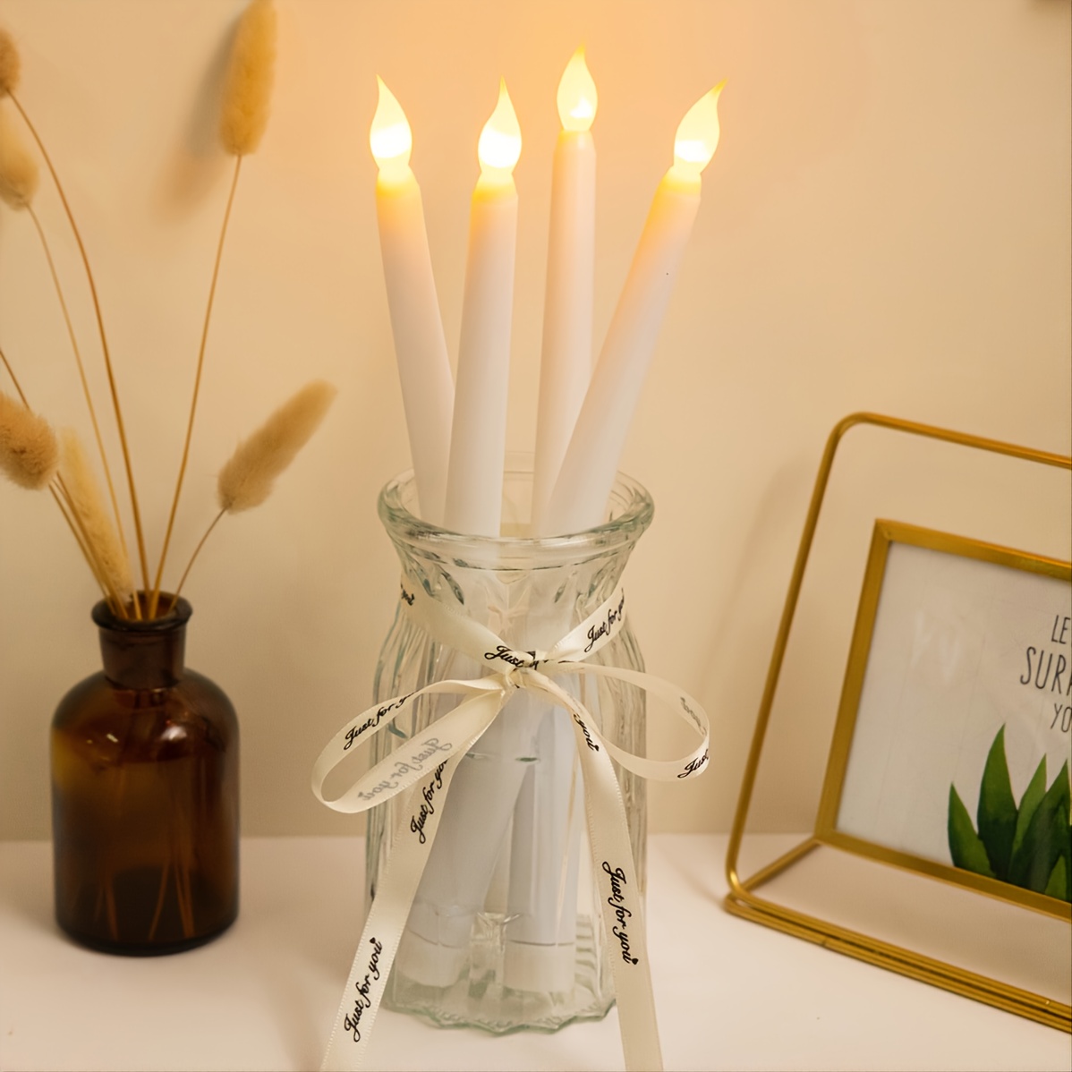 2pcs LED Candle Lights Candle Shaped Lights For Christmas Festival Wedding And Birthday Party