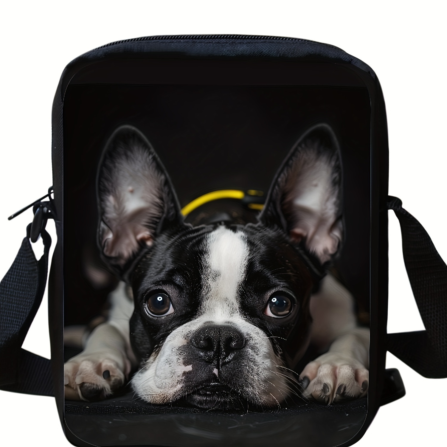 

Chic Boston Terrier Crossbody Bag - Waterproof 600d Polyester, Adjustable Strap, Zip Closure, For