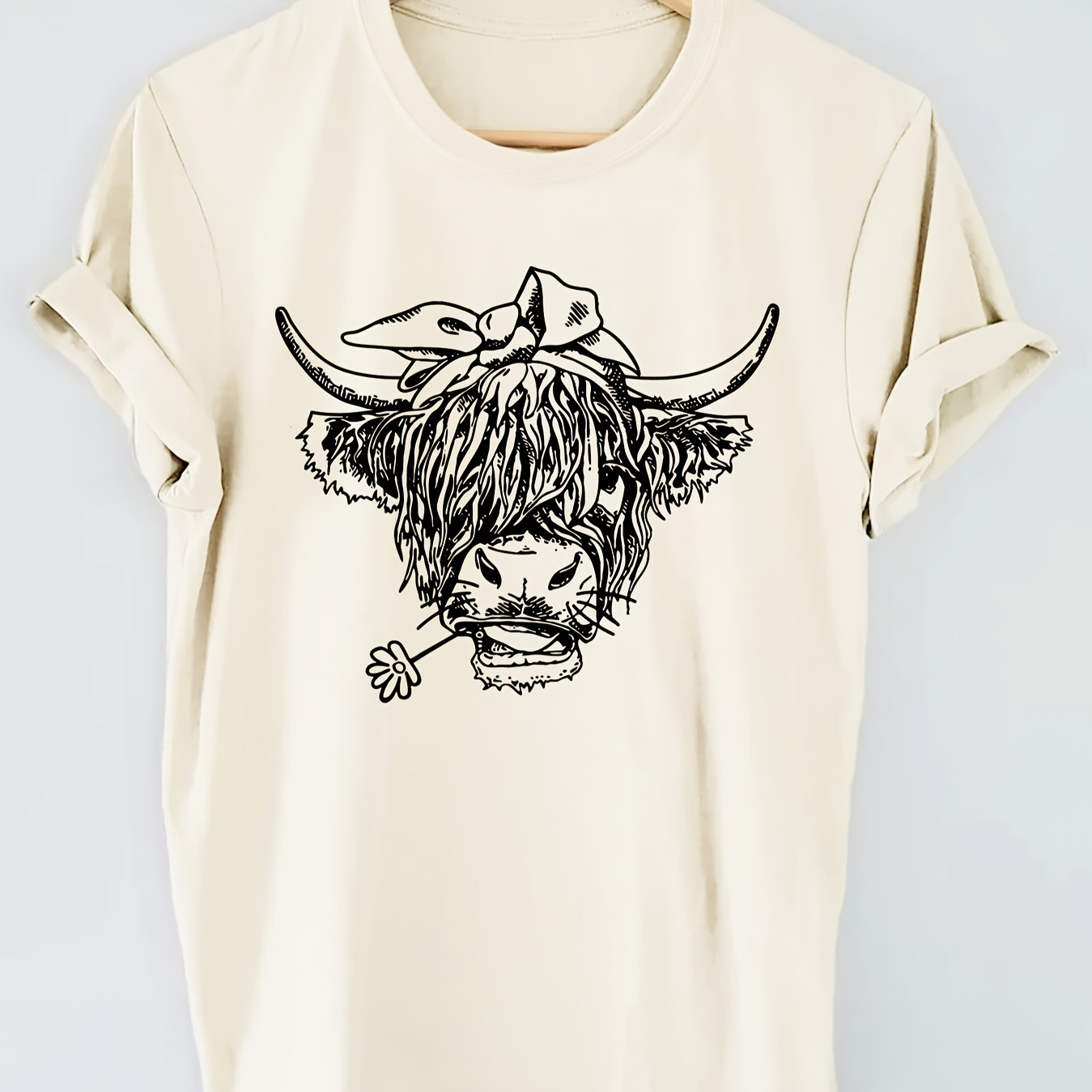 

Graphic Print T-shirt, Short Sleeve Crew Neck Casual Top For Summer & Spring, Women's Clothing