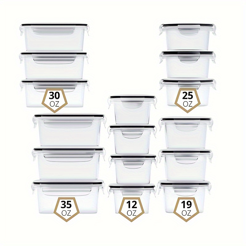 24PCS Food Storage Containers with Airtight Lids Plastic Leak