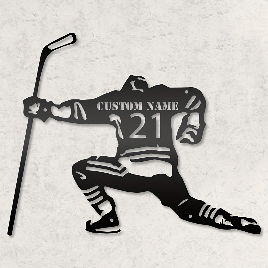 

Personalized Ice Silhouette Metal - Custom Name Iron Sign For Sports Fans, Home Decor & Security Labor Protection