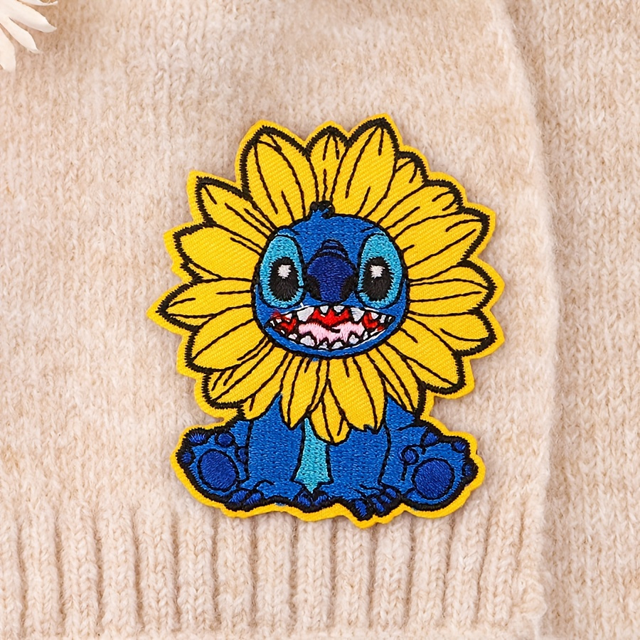 

Polyester Sunflower Applique Patch, , Iron-on/sew-on Embroidered Fabric Badge For Garments And Accessories