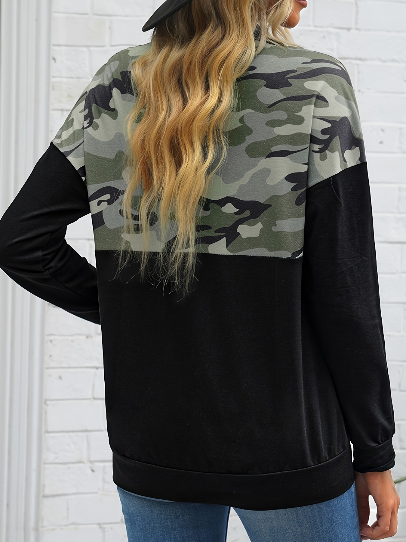 Camo half outlet zip pullover women's