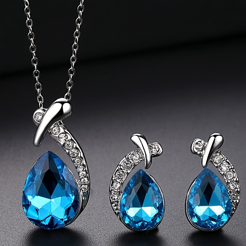 Wedding Jewelry Set for Banquets, Exquisite Fashion Mermaid Necklace and Earrings Set, 2-Piece Gift for Holiday Parties