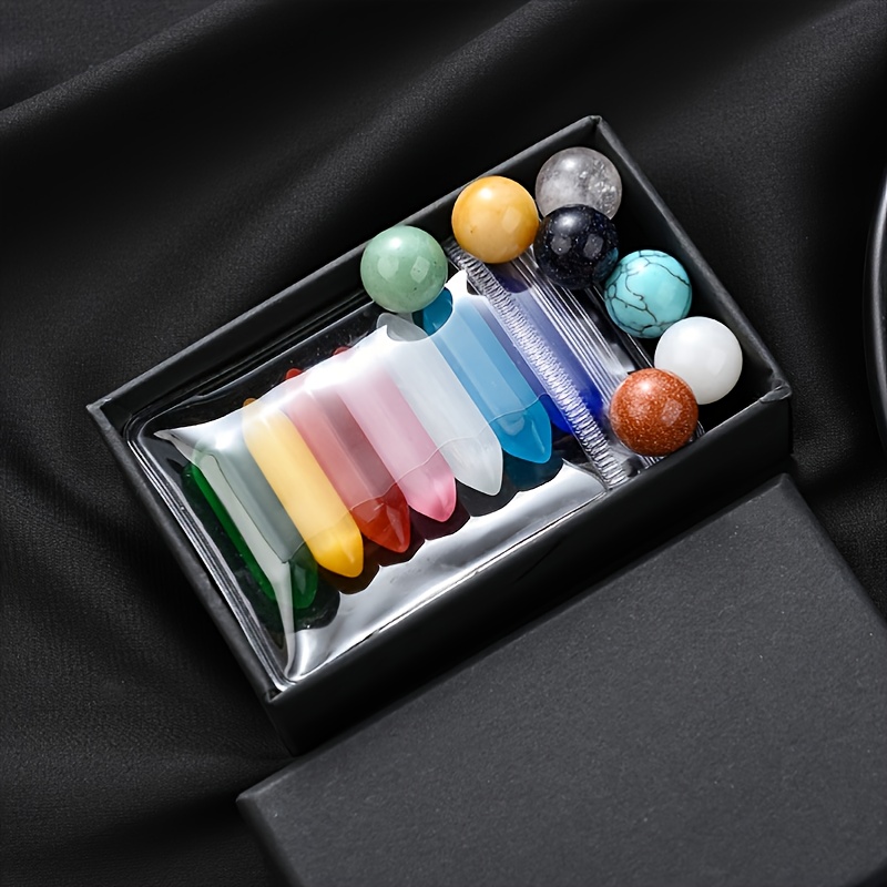 14pcs Handmade DIY Accessories with Gemstone Artificial Cat Eyestone Decoration