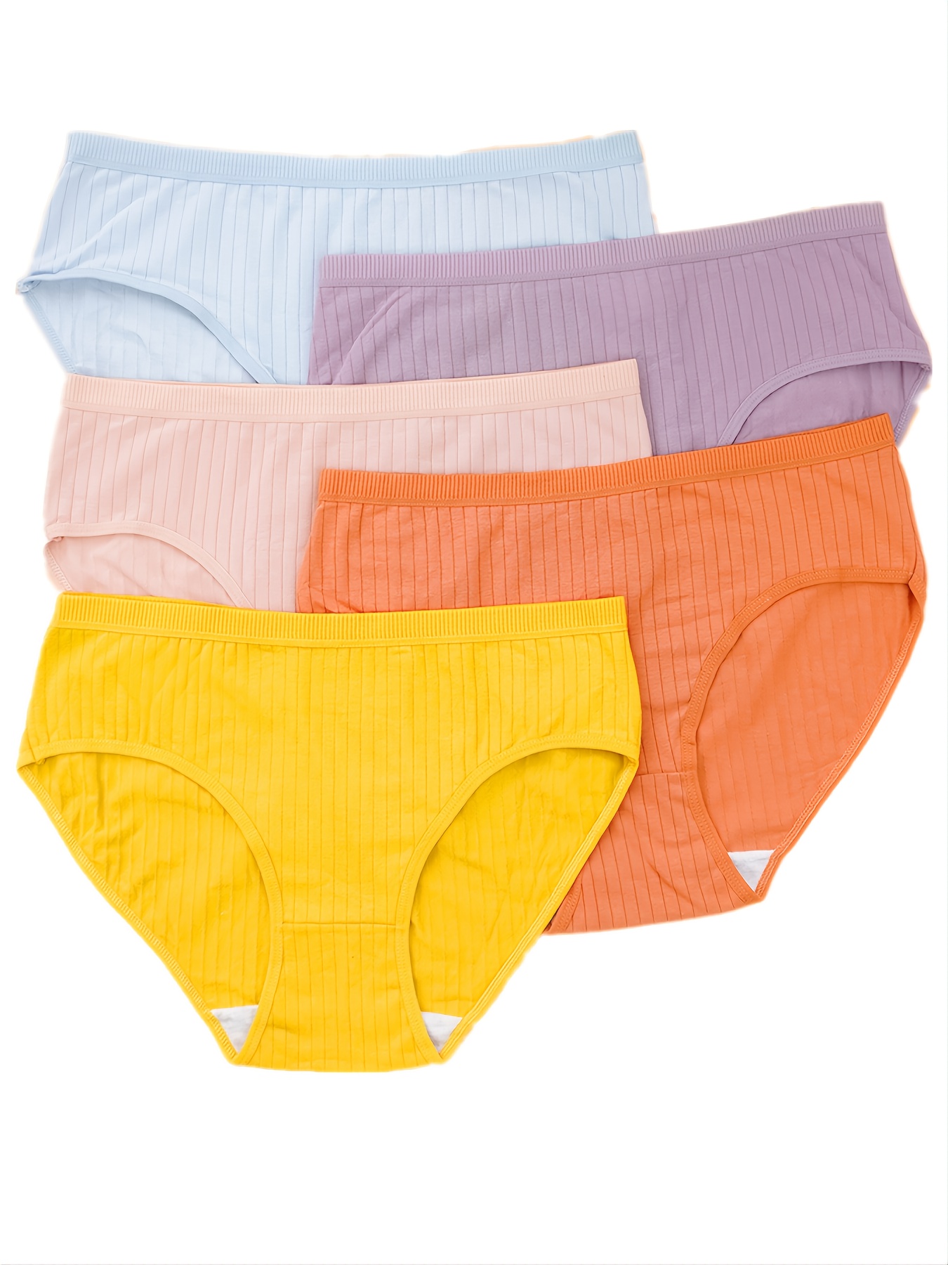  Women Cotton Panties High Waist Panty Hipster Briefs Comfortable  Undies Boy Shorts Underwear 5 Pack Medium