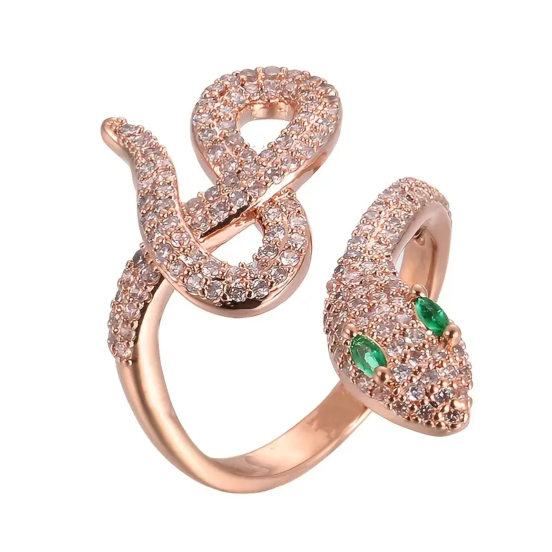 a stylish creative pure copper ring snake Temu