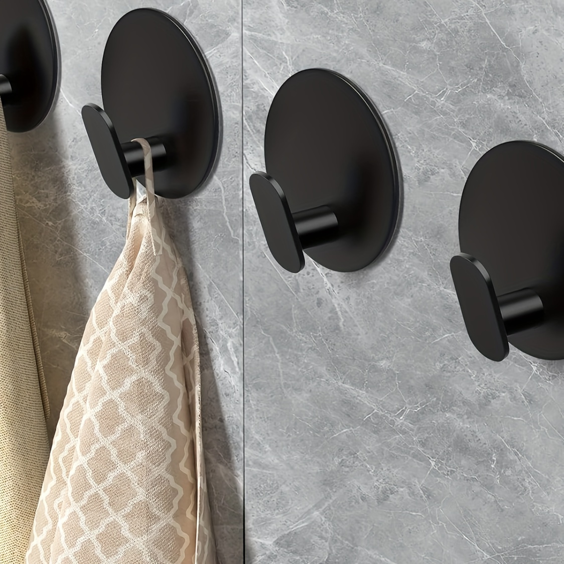 

Easy-install Stainless Steel Towel Hook - , Wall-mounted For , Sleek Black, Hook Set, Towel Racks