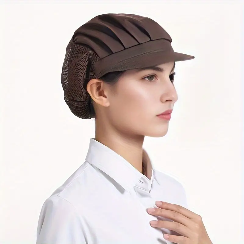 Breathable Dustproof Work Cap Unisex Solid Color Kitchen Chef Hat Workshop Factory Cleaner Working Hats For Women Men