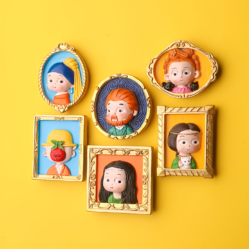 1pc van gogh refrigerator magnets cartoon magnetic stickers handmade resin crafts cute souvenir fridge magnet gift for birthday