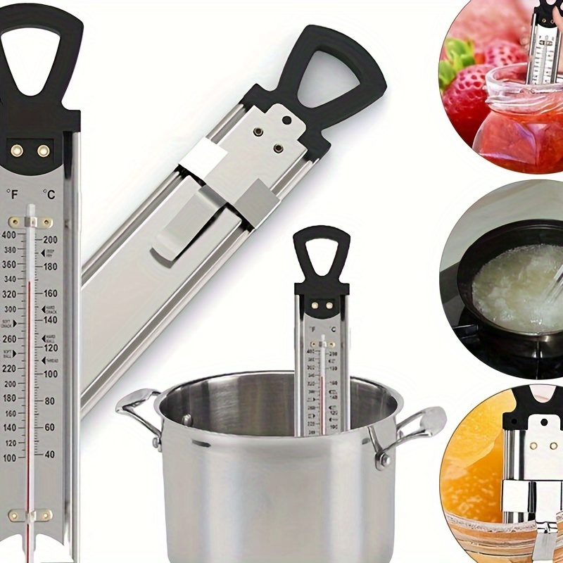 

1pc Kitchen Cooking Thermometer, Stainless Steel Kitchen Double Scale Thermometer, Suitable For Home Kitchen, Syrup Temperature Measurement, Candy Making, Melting Chocolate/cream, Baking Tools