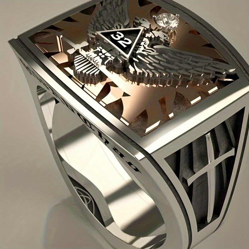 

1 Fashionable Double Headed Eagle Design Alloy Domineering Men's Ring