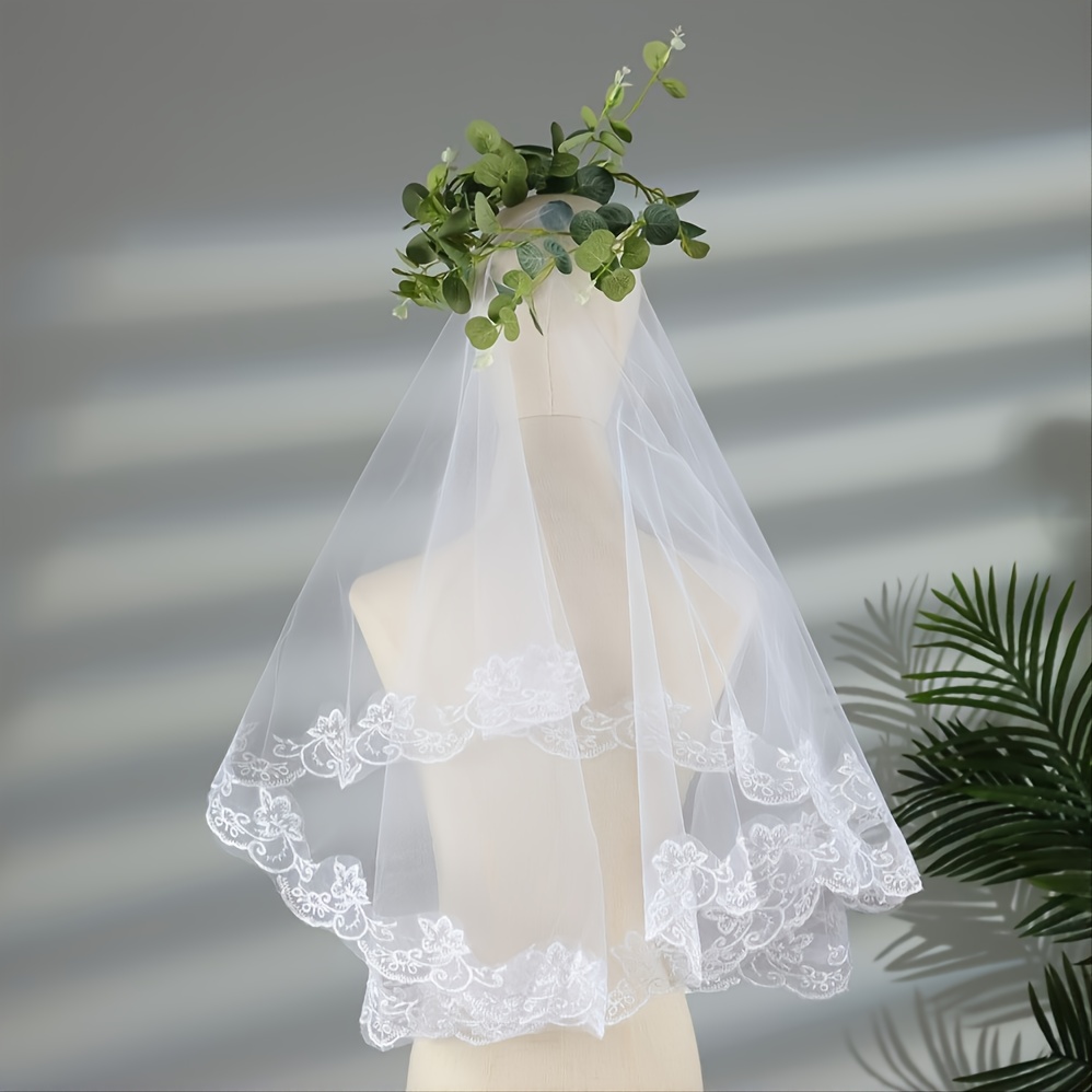 Bridal Veil Women's Simple Tulle Short Bachelorette Party Wedding