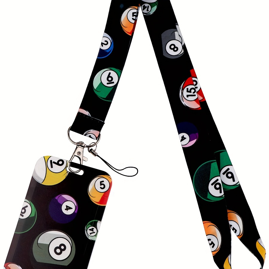 

Billiards-themed Key Lanyard - Polyester, Ideal For Car Keys, Office Id, Gym Pass & Phone Holder