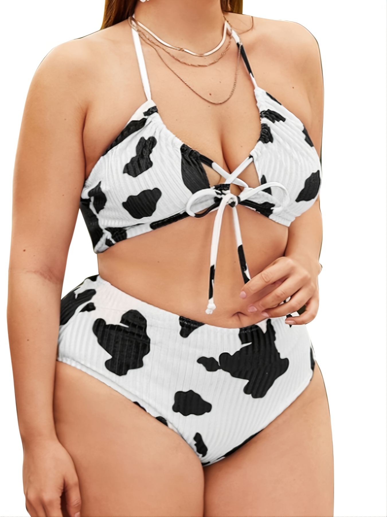 cow print bikini plus size