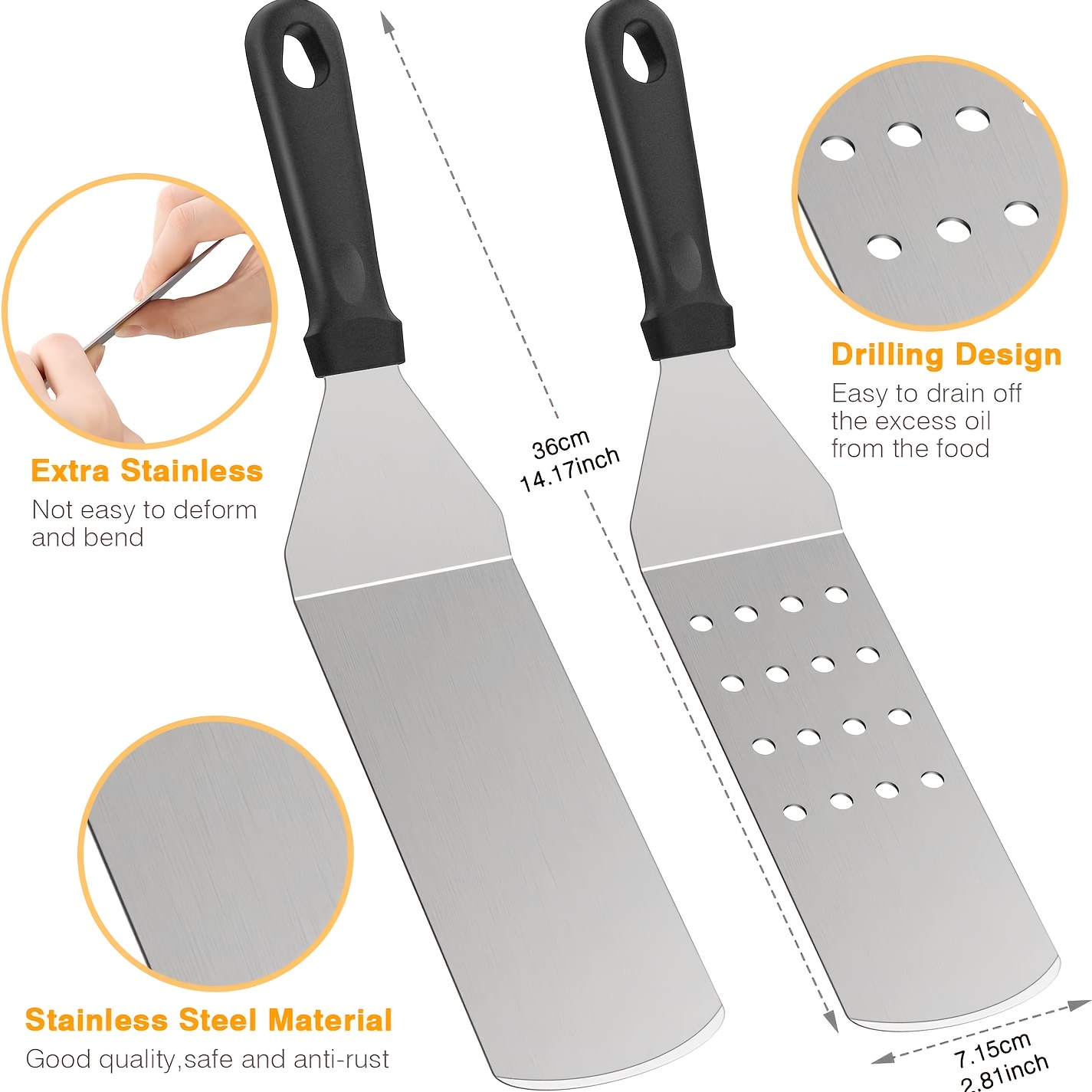 Griddle Accessories Kit, Flat Top Grill Accessories Set For Blackstone,  Stainless Steel Bbq Accessories With Griddle Spatula, Griddle Scraper,  Chopper, Bottles, Cleaning Set, Tong - Temu