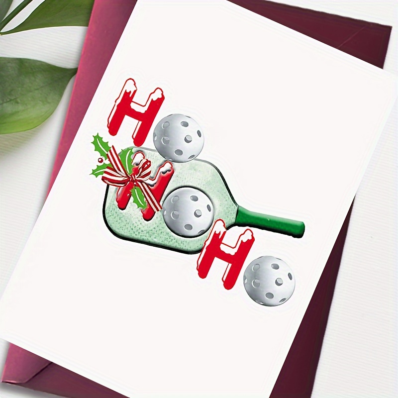 

5-pack Christmas Greeting Cards With Pickleball Paddle And Balls Design, Festive Holiday Wishes For Family, Friends & Anyone - Warm & Joyful Seasonal Notes - Multi-occasion Cards With Envelopes