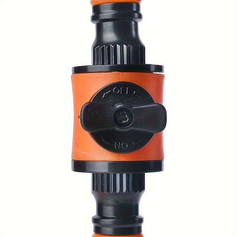 

1pc Quick-connect Dual-way Garden Hose Connector With Shut-off Valve - Fit, Durable Plastic