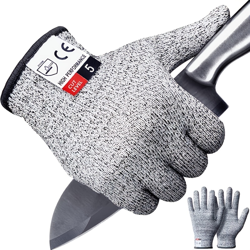 Cutting Glove for Butcher, Highest Cut-Resistant Food Grade Stainless Steel  Chainmail Metal Knife Proof Glove for Oyster, Meat, Fish Fille (M-Red)