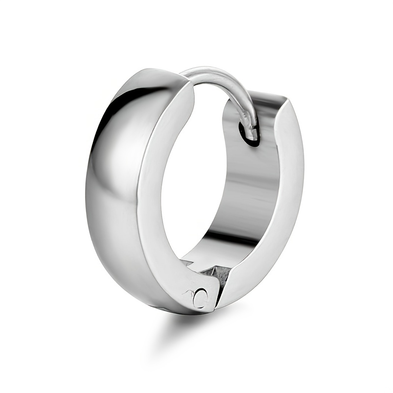 Men's Round Titanium Steel Ear Studs