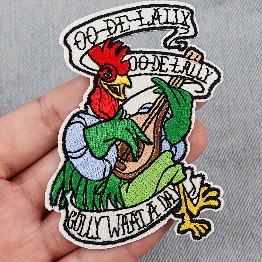 

Funny Rooster Playing Banjo Embroidered Patch, Sturdy Fabric Material, Easy Diy Application, Clothes Decoration Badge – 1pc