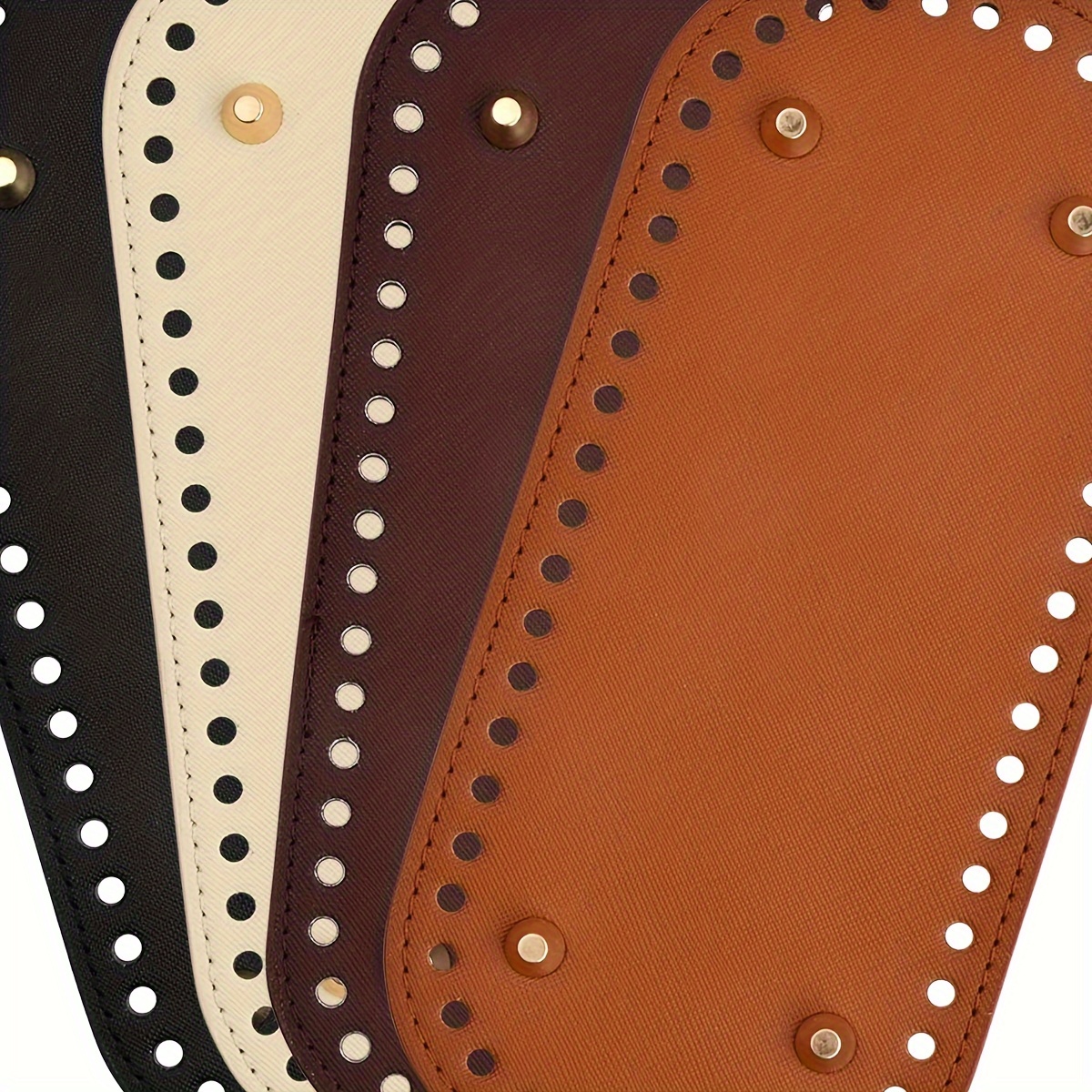 

4-pack Oval Leather Bag Bottom Inserts - Premium Pu Leather Crochet Purse Base Pads With Pre-punched Stitching Holes For Handbag Reinforcement And Diy Crafting