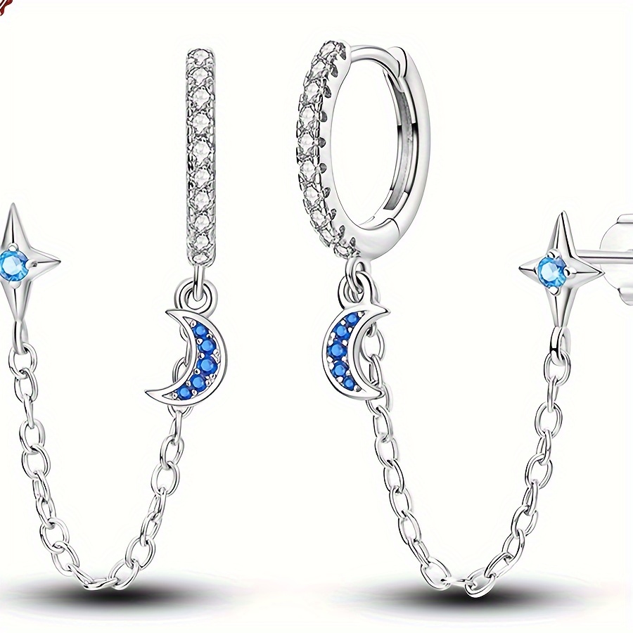 

1 paire de boucles d'oreilles en argent sterling S925 à double couche et mystérieuses, style simple, accessoires de bijoux, cadeau d'anniversaire