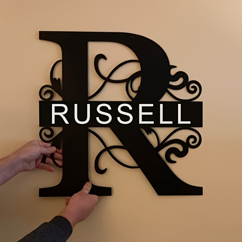 

Customized Family Name Metal Sign, Rustic Cabin Style, Personalized Wall Art, Indoor & Outdoor Home Decor, Bedroom & Garden Decoration, Metal Letter Stickers Included