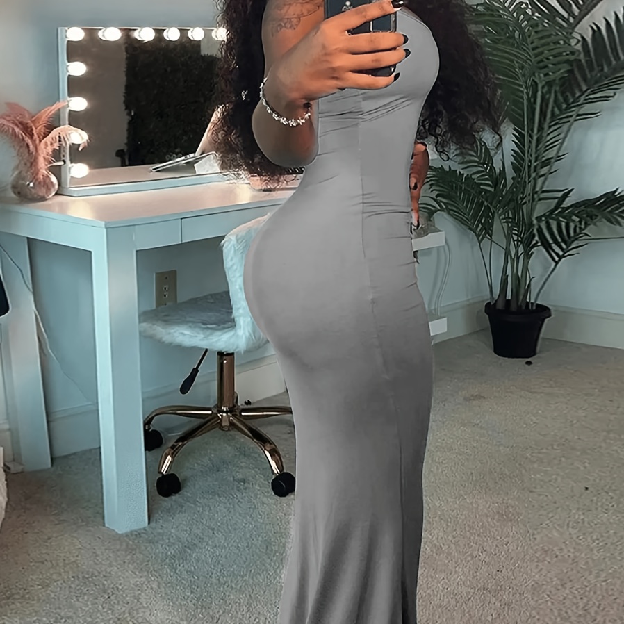 slim fit dress slacks Square Neck Tight Stretch Dress  Slayzz