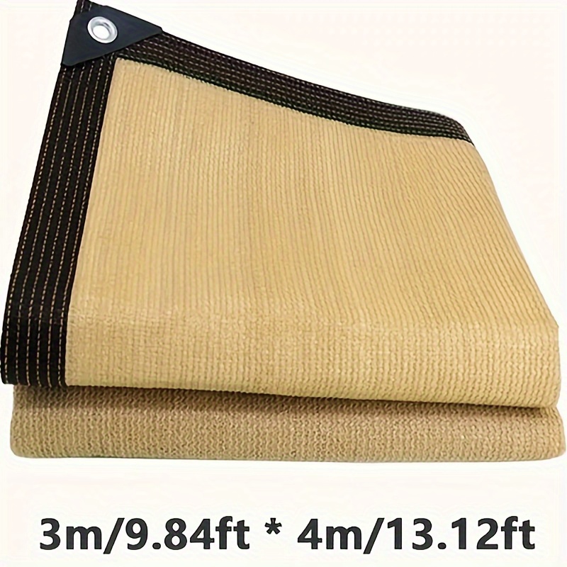 

Beige Thickened Sunshade Net - Uv Protection, Edge-wrapped & Perforated For Outdoor Garden Shade