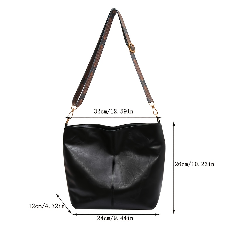 Casual Zipper Shoulder Bag Retro Style Large Capacity Temu