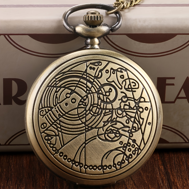 1pc Classical Rune Bronze Pocket Watch - Jewelry & Accessories - Temu