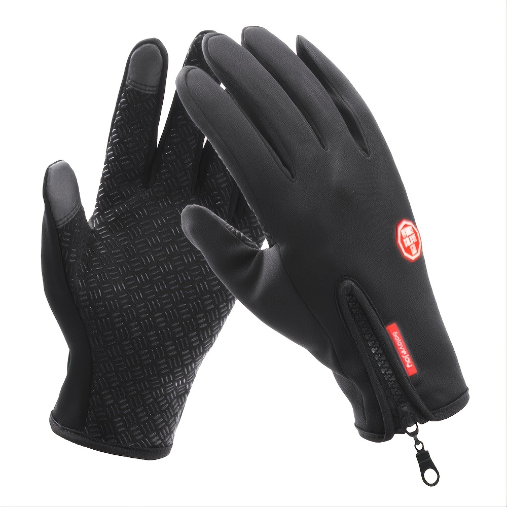 1pair Mens Winter Warm Windproof Warm Touch Screen Usable Gloves