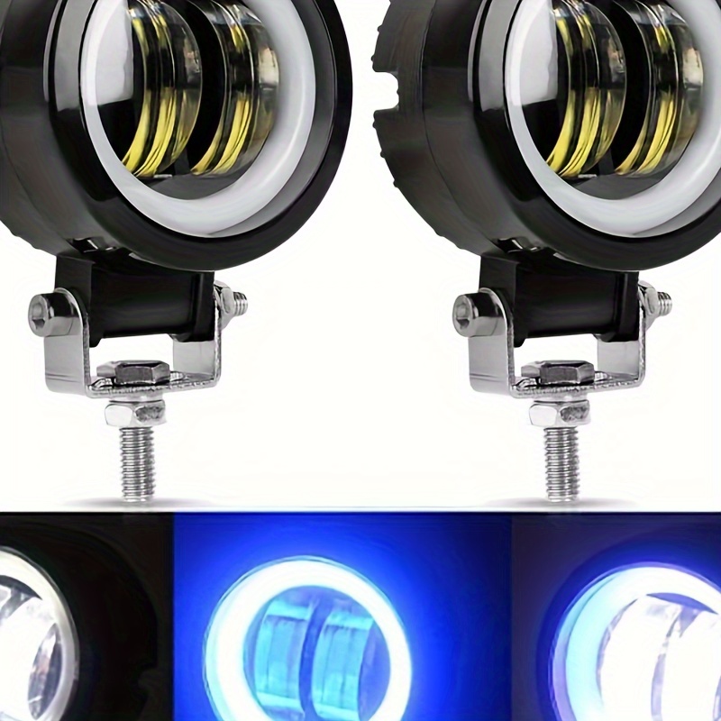 

2pcs Round Angel Eyes Led For Car Motorcycle Bike White