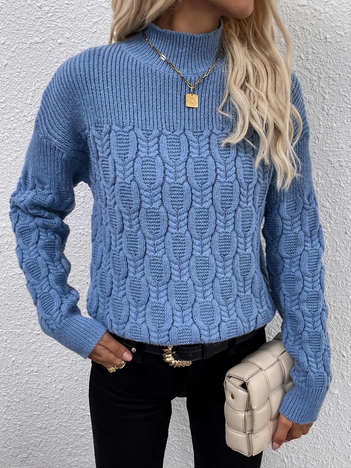 Cable Knit Sweater Women - Temu