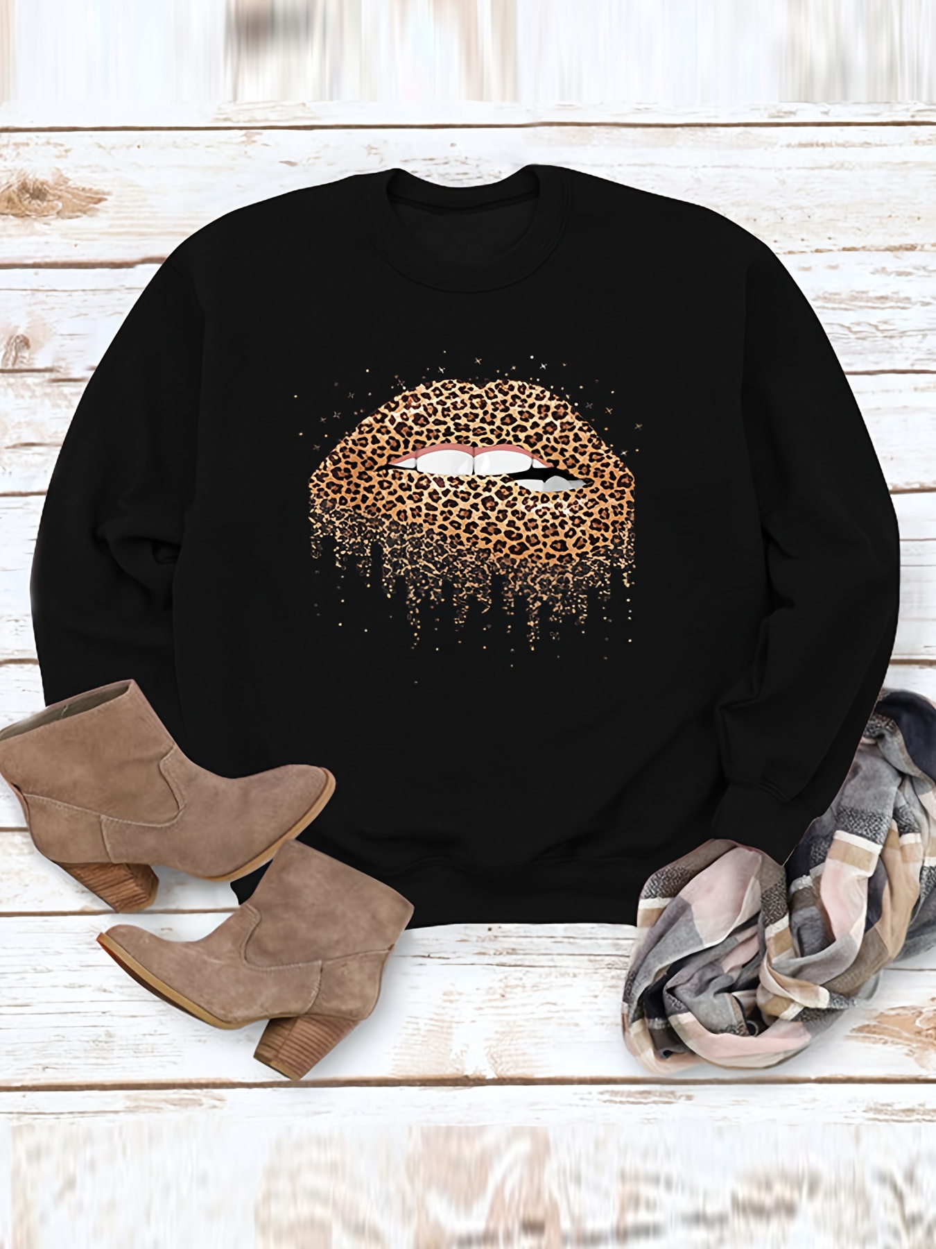 Leopard Lips Sweatshirts Leopard Lips Long Sleeve Shirt 